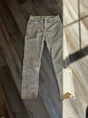 American Eagle Outfitters Yellow Floral Straight-Leg Jeans